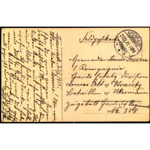 Feldpost - Apenrade   21 -12 -15 - Til  No. 358 - Billedside : Weinachtsgruss