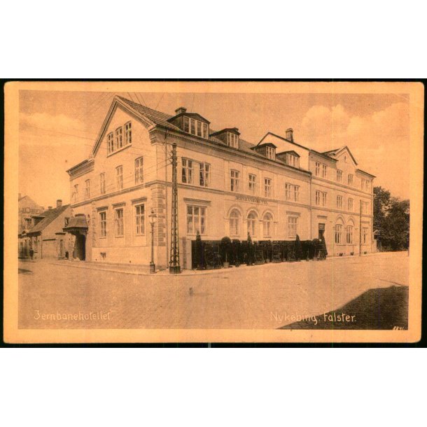Jernbanehotellet - Nykbing Falster - o.Johansen u/n - Ubrugt - Reklame p bagsiden !