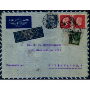 Luftpost Brev fra Frankrig til Danmark - 21 - 10 - 43