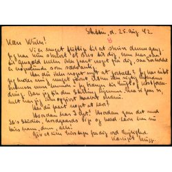 Censurpostkort fra Tyskland  25 - 8 - 42 - Til Kgs. Lyngby