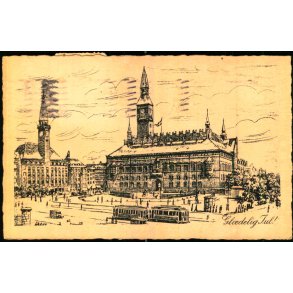 Kbenhavn -  Rdhuspladsen - Gldelig Jul - u/n - Brugt