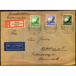 Luftpost Rekommanderet Brev fra Tyskland - Nykbing F - 28 - 5 - 38