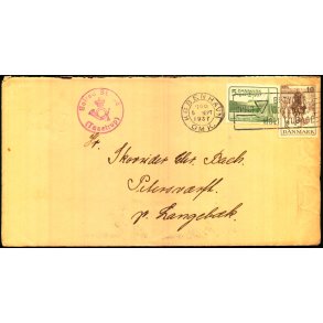 SOLRD STRAND (Taastrup) - Posthornsstempel p Brev