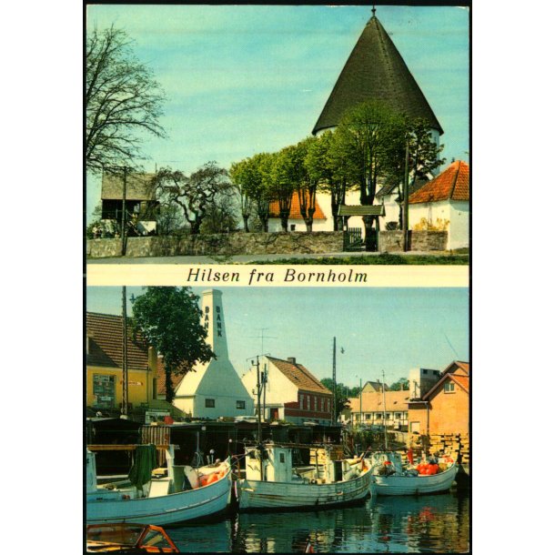 Hilsen fra Bornholm - Ols Kirke - Tejn - Rudolf Olsen 1563 - Brugt