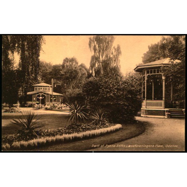 Parti af Fyens - Stifts- L�seforeningens Have - Odense - Chr. pedersens Kunstforlag 11p - Ubrugt