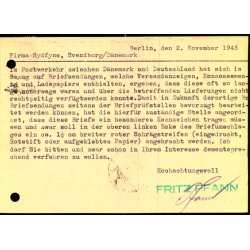 Luftpost  Censurpostkort fra Tyskland  2 - 11 - 43 - Til Svendborg