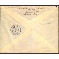 Luftpost Rekommanderet Brev fra Argentina til Aakirkeby Danmark - 22 - 5 - 39