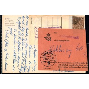 Postkort fra Vatikanet 27 - 9- 64  - Til Verner Petersen - Danmark - Oprbt for Brevbrene m.m.