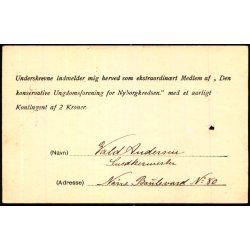 Den konservative Ungdomsforening for Nyborgkredsen - u/n - Brugt. - Arkivhul !