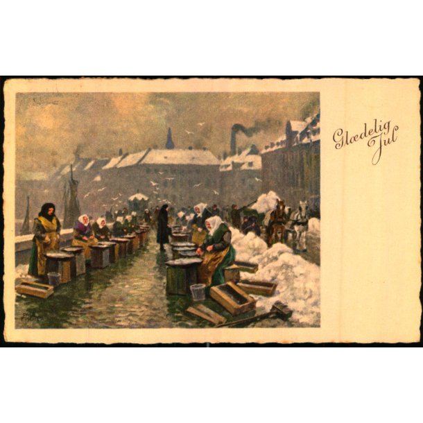 P. Fischer - Gammel Strand - Gl�delig Jul - u/n - Brugt