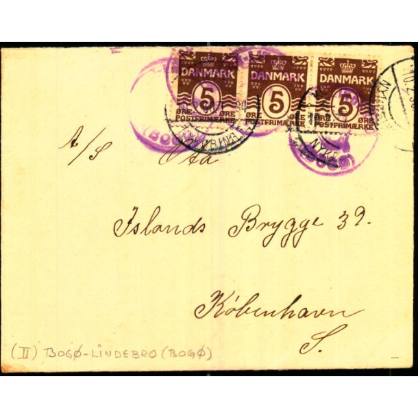 BOG  - (Bog ) - Posthornsstempel p Brev