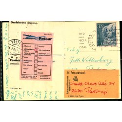 Postkort fra Spanien 12 - 9- 69  - Til Tstrup - Danmark - Til Foresprgsel - Omdelers Ptegning