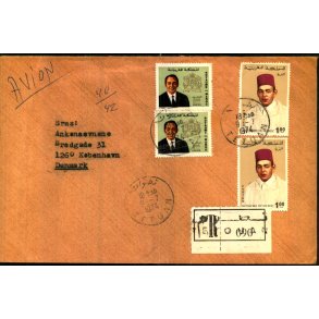 Luftpost Rekommanderet Brev fra Maroco til Danmark - 9 - 7 - 74