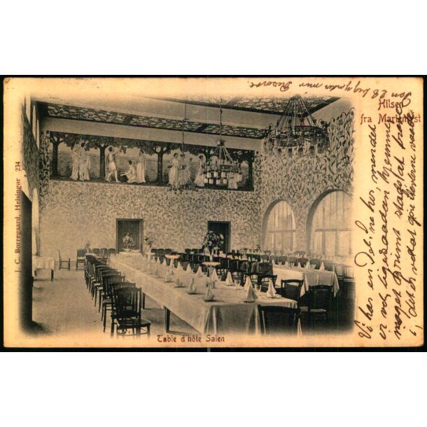 Hilsen fra Marienlyst - Table d`h�te Salen - Borregaard 234 - Brugt