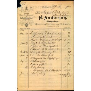 N. Andersen - Blikkenslager - Aalborg 1900 - Hjrne Mangler !