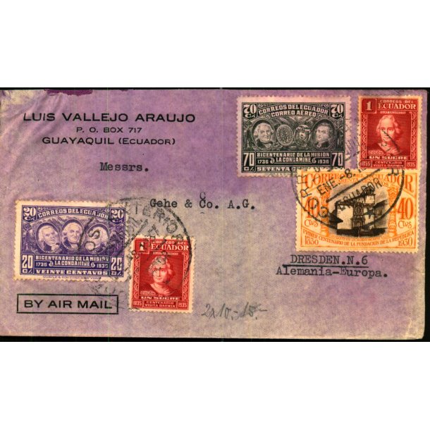Luftpost Brev fra Ecuador til Tyskland - ? - 8 - 37