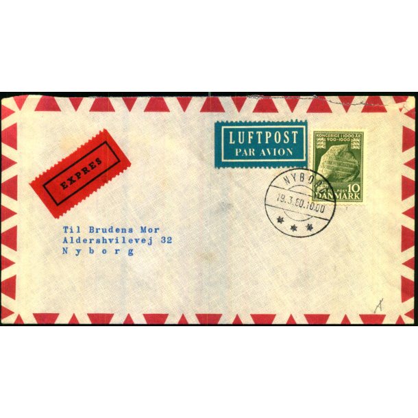Luftpost Expres Brev fra Nyborg - 19 - 3 - 60