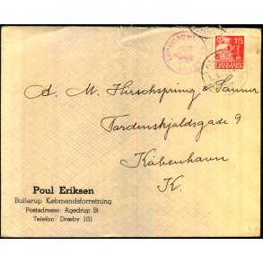 BULLERUP (AGEDRUP) - Posthornsstempel p Brev