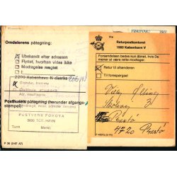 Postkort fra Thorshavn 13 - 8 - 83  - Til Kbenhavn N. - Returpostkontoret - Postverk Froya