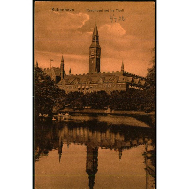 Kbenhavn - Raadhuset set fra Tivoli - 12007 - Ubrugt