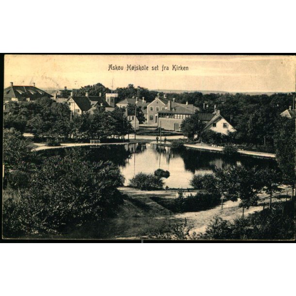 Askov H�jskole set fra Kirken - W.K.F. 3811 - Brugt