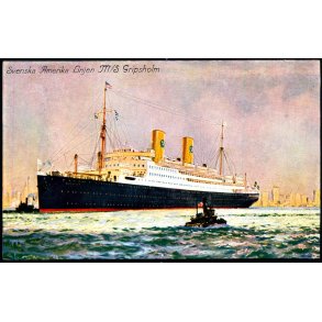 Svenska Amerika Linjen - M/S Gribsholm - u/n - Ubrugt