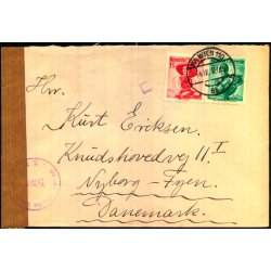Luftpost - Censurbrev fra strig til Nyborg - 4 - 9 -50