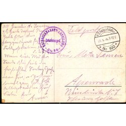 Feldpost - K.D. Feldpoststetion  29 - 8 - 16  - Til  Apenrade - Billedside : Dierrepont (Frankreich)