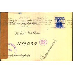 Luftpost - Censurbrev fra strig til Nyborg - 15 - 12 -50