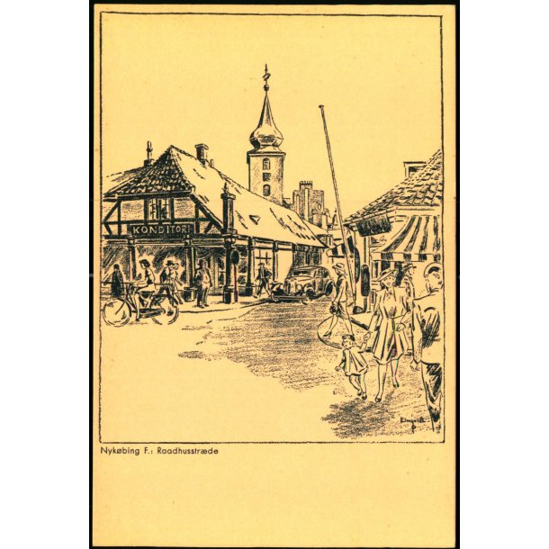 Nyk�bing F. - Raadhusstr�de - A. Arnold-Larsen u/n - Ubrugt