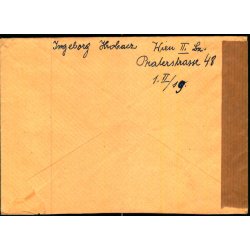 Luftpost - Censurbrev fra strig til Aunslev pr. Hjulby - 12 - 1 - 51