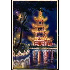 Kbenhavn - Det Kinisiske Trn i Tivoli (med billeder i maven) - Chr.  Olsen u/n