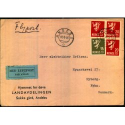 Luftpost Brev fra Norge til Danmark - 12 - 6 - 46