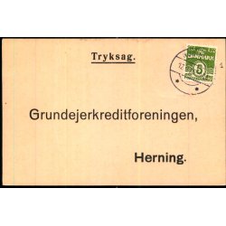 Grundejforkreditforeningen - Herning - Tryksagskort Form. 75 b. - Brugt