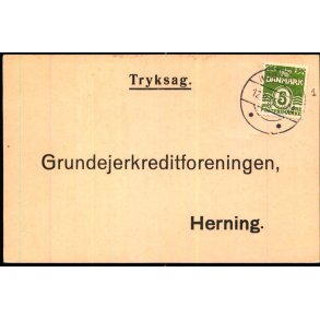 Grundejforkreditforeningen - Herning - Tryksagskort Form. 75 b. - Brugt