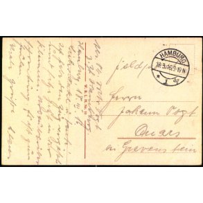 Feldpost - Hamburg 18 - 3 -16 - ? ?  - Billedside : Hamburg