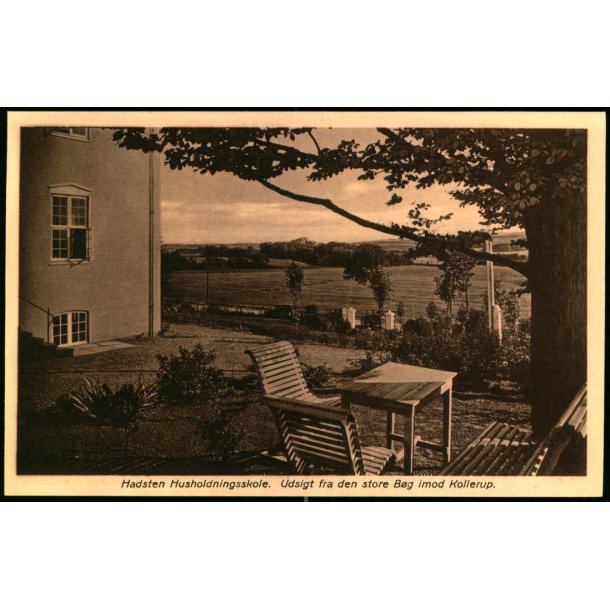 Hadsten Husholdningsskole - Udsigt fra den store B�g -  Chr. Petersens Kunstforlag 5 - Ubrugt