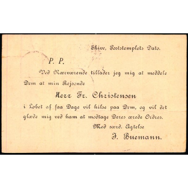 Skive - Helsagskort fra J. Buemann - u/n - Brugt