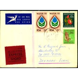 Luftpost Expres Brev fra Syd Afrika til Danmark - 6 - 5 - 70