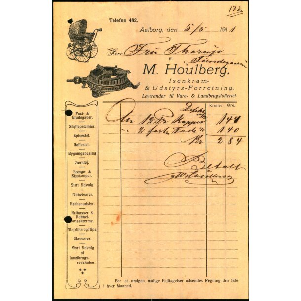 M. Houlberg - Isenkram - Aalborg - 1911