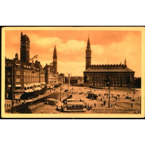Kbenhavn -  Parti af Raadhuspladsen - (I baggrunden Carlsbergsjlen) - Stender 21213