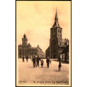 Odense - Sct. Knuds-Kirke og Raadhuset - Stender 7191 - Ubrugt