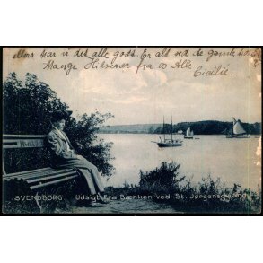 Svendborg - Udsigt fra Bnken i Sct. Jrgensgaard - Stender 12216 - Brugt
