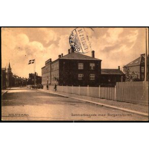 Holstebro - Danmarksgade med Borgerskolen - Stender 16911 - Brugt