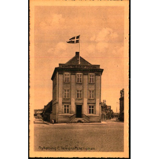 Nyk�bing F. - Telegrafstationen -  V. Kristoffersens Bogh. u/n - Ubrugt