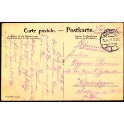 Feldpost - Konstanz   1 -6 -15 - Til  Kopenhagen - Holbergsgade - Billedside : Reinfall