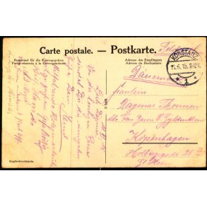 Feldpost - Konstanz   1 -6 -15 - Til  Kopenhagen - Holbergsgade - Billedside : Reinfall