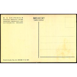 M/S GRIPSHOLM - Swedish American Line - u/n - Ubrugt