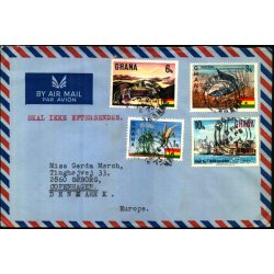 Luftpost Brev fra Ghana til Danmark  26 - 2 - 73