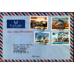 Luftpost Brev fra Ghana til Danmark  26 - 2 - 73